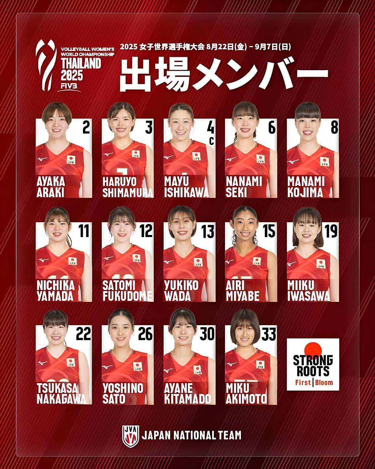 日本女排参加2025泰(tài)国世锦賽(sài)名单出炉！带三個(gè)自由人(rén)有些(xiē)多(duō)此一举